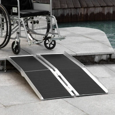 HOMCOM Rampa Pieghevole Sedia a Rotelle Antiscivolo 122x73.5cm