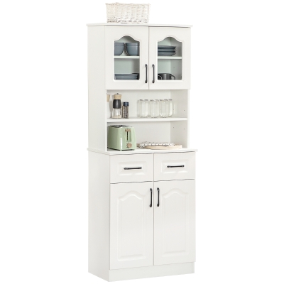 HOMCOM Kitchen Cupboard Storage Cabinet 168cm White