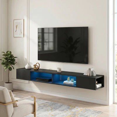 HOMCOM Mobile TV 177,8 x 30 x 18 cm Nero