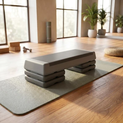 SPORTNOW Stepper Ajustable Antidérapant Maison/Bureau Gris