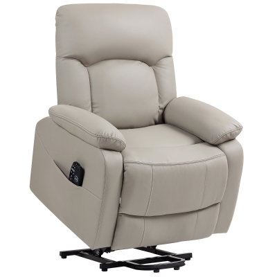 HOMCOM Fauteuil Relax Électrique Massage Chauffant Gris