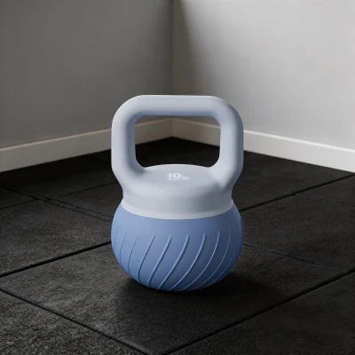 SPORTNOW Kettlebell 10kg Bleu Poignée Antidérapante Musculation
