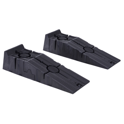 DURHAND Juego de 2 Rampas Portátiles de Plástico Carga 3 Toneladas para Coches Estándares Furgonetas Pequeñas 91x30x21 cm Negro