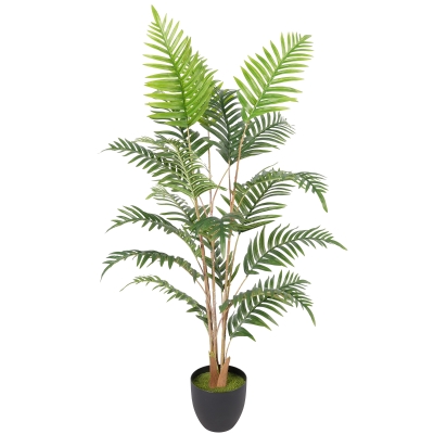 HOMCOM Artificial Fern Topiary Tree Cement Pot 120cm