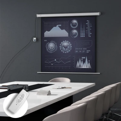 HOMCOM Écran Motorisé 85" 4K HD Montage Mural/Plafond