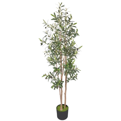 HOMCOM Artificial Olive Tree 175cm 787 Leaves Adjustable Green