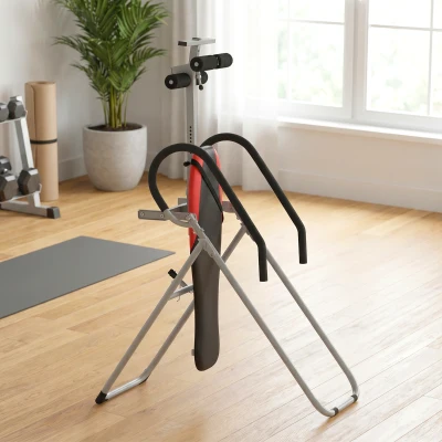 SPORTNOW Table Inversion Pliable Acier Rouge 0-90° Verrou Réglable