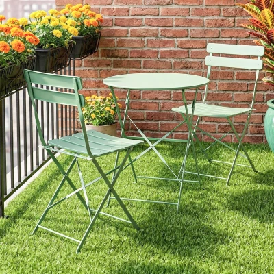 Outsunny Ensemble Bistro 3P Table et 2 Chaises Pliables Grün