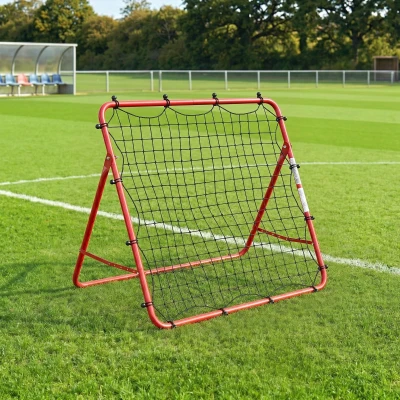 SPORTNOW Filet Rebond Football 5 Angles Acier Nylon 103x72x89cm Rouge