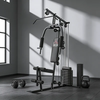 HOMCOM Station Musculation 45kg Fitness Entraînement Complet