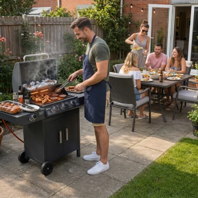 Bunner Gas BBQ Grill 110L x 50W x 100Hcm Grey