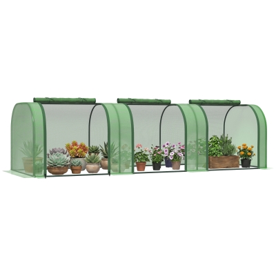 Outsunny Mini Serre Jardin 3x1m Acier PE Anti-UV Vert