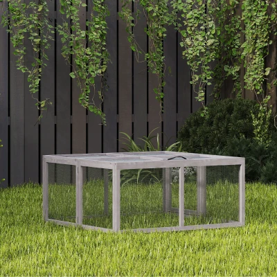 PawHut Clapier Extérieur Pliable Toit Ouvrable 110x105x50cm