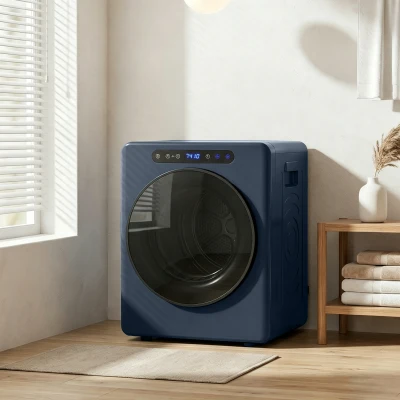 HOMCOM Sèche-linge Frontal 5kg Compact Inox Bleu 1000W
