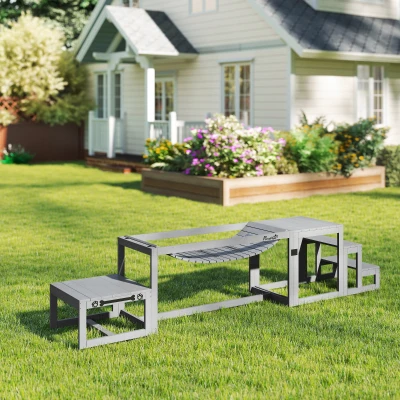PawHut Kit Agilité Chien 3 Pièces Bois Massif Gris