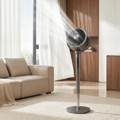 HOMCOM Ventilateur Sur Pied Silencieux 12 Vitesses LED Minuterie