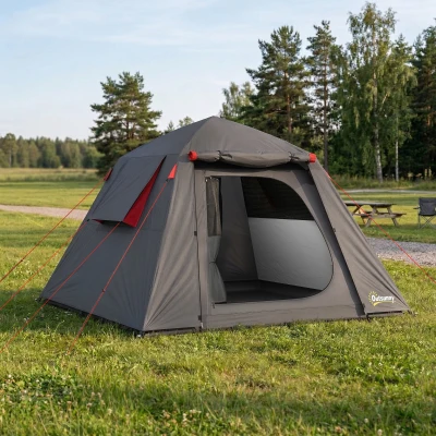 Outsunny Tente Dôme 2 Places Étanche 2 Portes 2 Fenêtres Camping
