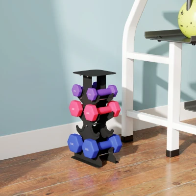 SPORTNOW Set Haltères Hexagonaux 1-5kg avec Support Antidérapant