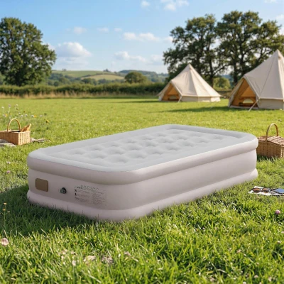 Outsunny Matelas Gonflable 190x97x39cm Pompe Intégrée Kaki