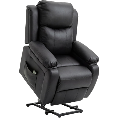 HOMCOM Fauteuil Releveur Électrique Relax avec Repose-pied Noir