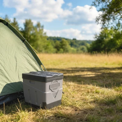 Outsunny Toilette Portable Camping Pliable 34x29x30cm Gris