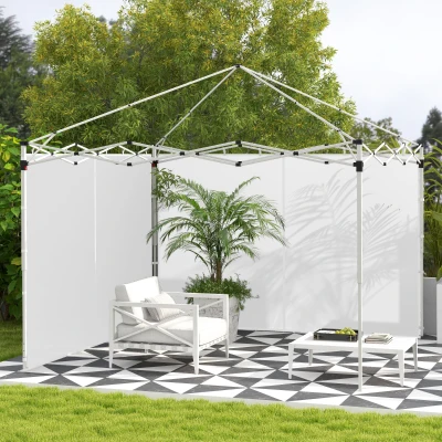 Outsunny Panneaux Tonnelle 3x3/3x6m Lot de 2 Blanc