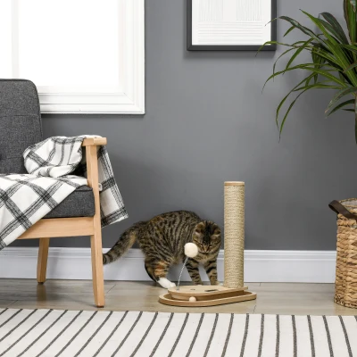 PawHut krabpaal voor katten, 40 cm, klimpaal met kattenzuil, krabpaal