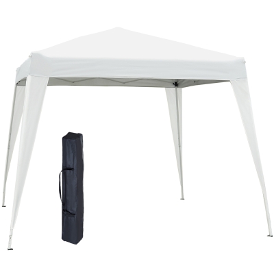 Outsunny Tonnelle Pop-up 2,4x2,4m Acier Polyester Blanc