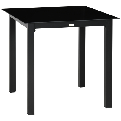 Outsunny Tuinmeubel Tuintafel Loungetafel voor buiten, weerbestendig, 80 x 80 x 74 cm, Zwart