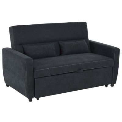 HOMCOM Slaapbank chaise longue slaapbank 2-zits bankstel in stof donkergrijs
