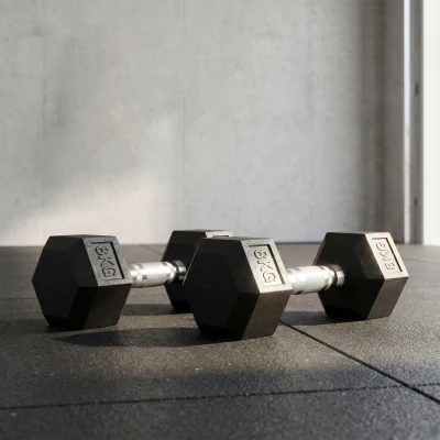 HOMCOM Haltères Hex 16Kg Métal Caoutchouc Entraînement