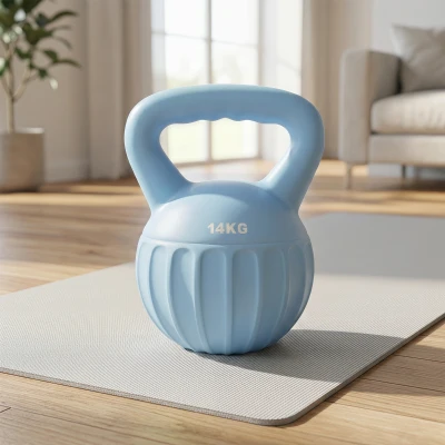 SPORTNOW Kettlebell 14kg Bleu Poignée Antidérapante Musculation