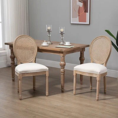 HOMCOM set van 2 eetkamerstoelen 49 cm x 56 cm x 96 cm