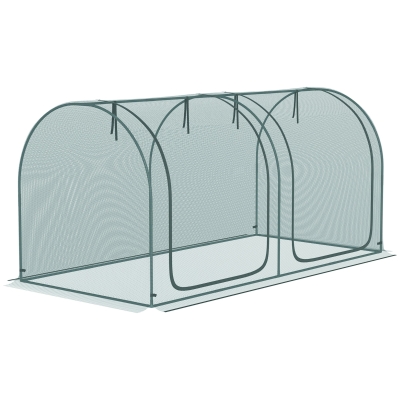 Outsunny 8' x 4' mini broeikas winddichte plantenbeschermingstent met deur