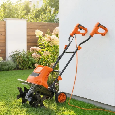 Outsunny Motobineuse Électrique 1500W 40cm 6 Lames Orange