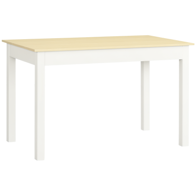 HOMCOM Mesa para 4-6 Personas para Comedor Cocina Salón de Melamina de Madera de Estilo Moderno 119x70x75 cm Roble y Blanco