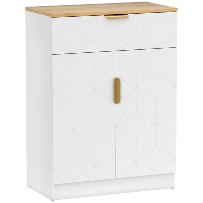 HOMCOM Modern dressoir, opbergkast met lade en verstelbare plank, wit