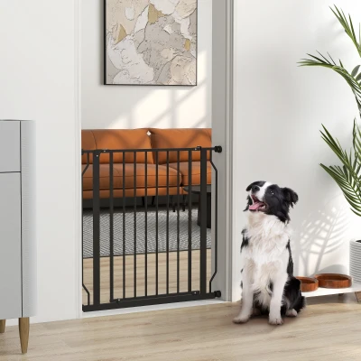 Poartă Extensibilă pentru Câini 75-85x76 cm, Neagră