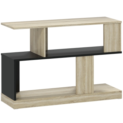 HOMCOM Table d'Appoint S 3 Niveaux Rangement Bois Noir