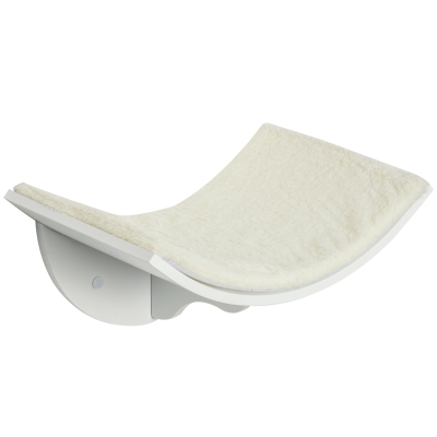 PawHut Prateleira para gatos, montagem na parede, superfície de descanso macia, até 10 kg, 41x28x21 cm, Branco