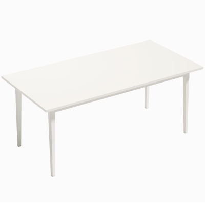 HOMCOM Masă pentru 8 persoane, Masă modernă de bucătărie cu picioare din lemn masiv, 180 cm, crem
