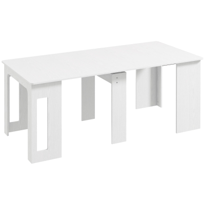 HOMCOM Klapptisch Esstisch, Küchen-Klapptisch ausziehbar bis zu 6 Personen, für kleine Räume, Esszimmer, Weiß