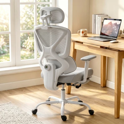 HOMCOM Sedia da ufficio 73x75x128cm Grigio