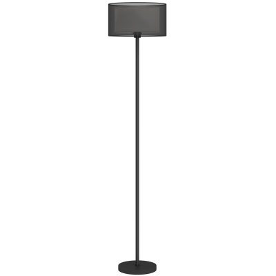 HOMCOM Lâmpada de pé, abajur bicolor, interruptor de pé, metal, Preto