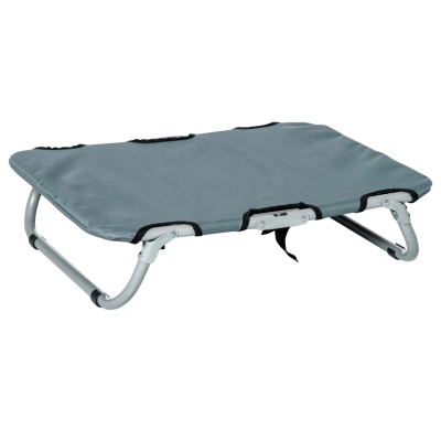 PawHut Cama Elevada Dobrável para Cães, Cama para Cães Pequenos, Revestimento Refrescante com Estrutura de Aço, Cama para Exterior/Camping, 59 x 46 x 15 cm, Cinza