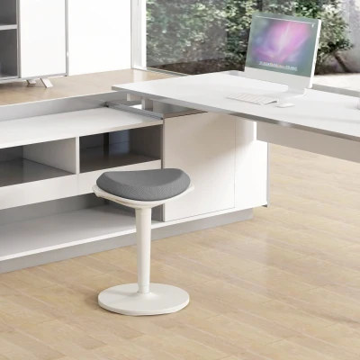 HOMCOM Banco Oscilante Ergonômica Regulável em Altura até 120 kg 42,5x35,5x56,5-71,5 cm Cinza