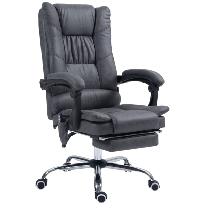 Vinsetto Cadeira de massagem para escritório com função de massagem, incl. apoio para os pés, altura ajustável, 64 cm x 70 cm x 118 cm, Preto