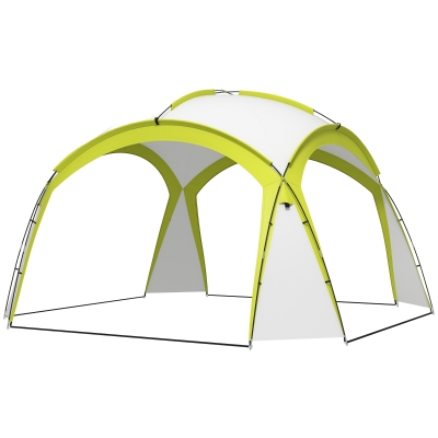 Outsunny Event Shelter 3,5 x 3,5 m Pavillon com gancho na porta, repelente à água, resistente ao inverno, pavilhão de jardim, Verde