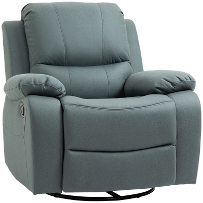 HOMCOM Poltrona de relax com ajuste de inclinação até 135° giratória 360 graus 93 cm x 100 cm x 98 cm estrutura em aço Verde
