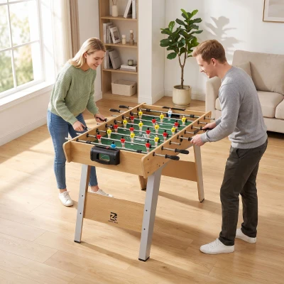 SPORTNOW Foosball Game Table 4ft Natural Wood Finish